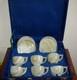 Ensemble De 6 Tasses En Onyx Vert Clair Fait Main Vintage Avec Soucoupes En Boîte
