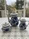 Ensemble De Café Adams Blue Butterfly En Faïence Anglaise (groupe Wedgwood)