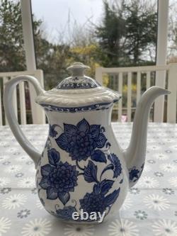Ensemble de café Adams BLUE BUTTERFLY en faïence anglaise (Groupe Wedgwood)