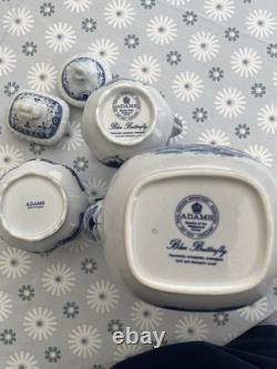 Ensemble de café Adams BLUE BUTTERFLY en faïence anglaise (Groupe Wedgwood)