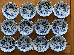 Ensemble de café Demitasse Vintage Blue Danube Japan Blue Onion pour 12 personnes (37 pièces)