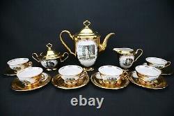 Ensemble de café Mokka San Remo Gold Seltmann Weiden Marie Luise vintage (années 1950) (6 pièces)