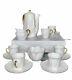 Ensemble De Café Regency En Porcelaine Fine Shelley Vintage Avec Bordure En Or Blanc Délicate