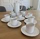Ensemble De Café Vintage "thomas" Médaillon Allemagne 15 Pièces Blanc Avec Bordure Dorée