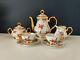 Ensemble De Café En Porcelaine Bareuther Bavaria Décoré De Roses Roses Vintage Et Or, En Très Bon état.