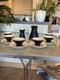 Ensemble De Café En Porcelaine Fine Raymond Lowey Ebony Black Rosenthal Allemagne Pour 6 Personnes Vintage