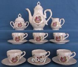 Ensemble de café et de thé en porcelaine nacrée lustrée Fragonard Lovers du Japon de style vintage
