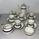 Ensemble De Café Expresso Grindley Angleterre Bleu Or Vintage En Porcelaine Art Déco