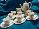 Ensemble De Café/thé Rare Vintage Lovers Garden Complet De 15 Pièces Parfaites Crown Ducal