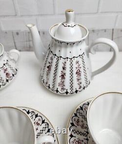 Ensemble de café thé en porcelaine florale de 16 pièces vintage Lomonosov Russie
