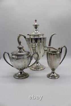 Ensemble de café/thé vintage en argent plaqué Chippendale, 3 pièces, par International Silver.