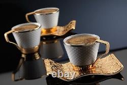 Ensemble de café turc, tasses à café turc ornées de strass, style vintage fait main.
