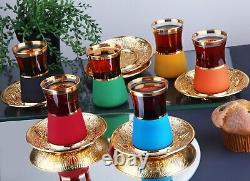 Ensemble de café turc, tasses à café turc vintage faites à la main avec des strass