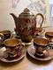 Ensemble De Café Vintage Carlton Ware Rouge Royale Pour 6 En Fine Porcelaine Anglaise