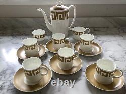 Ensemble de café vintage de 15 pièces Susie Cooper Wedgewood Old Gold Keystone