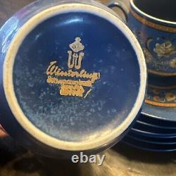Ensemble de café vintage de 21 pièces des années 1960 Schwarzenbach Winterling Bavaria Allemagne en bleu