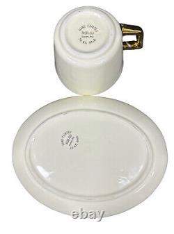 Ensemble de petit-déjeuner Vintage Camark Pottery NOR-SO en porcelaine dorée 22K tasse assiette tasse