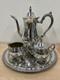 Ensemble De Service à Café/thé En Métal Argenté Vintage Oneida (usa) Avec Plateau, Pot, Bol Et Pichet