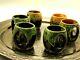 Ensemble De Six Tasses à Café Ou à Boire En Poterie De Studio Vintage