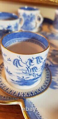 Ensemble de tasses à café et plateau de service Victorian Copeland Mandarin 1327 Blue Willow
