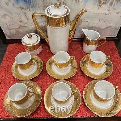 Ensemble de thé et café Vintage Royal Crown Imperial 15 pièces en or 22 carats 11/924