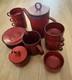 Ensemble De Thé Et Café Rouge Villeroy & Boch Granada Luxembourg 16 Pièces Des Années 1960/70