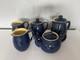 Ensemble De Théière, Cafetière Et Cruchon à Lait Denby Cottage Blue En Grès Vintage En Très Bon état