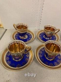 Ensemble rare de tasses à thé/café vintage de 15 pièces Carlsbad JKW Love Story Allemagne.