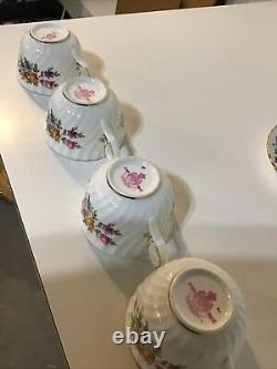 Ensemble vintage Minton de 8 tasses à café/thé et soucoupes motif MARLOW