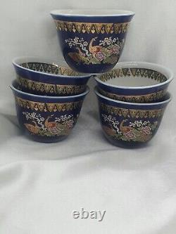 Ensemble vintage de 5 tasses à café expresso en porcelaine japonaise Yamato 1886.