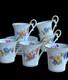Ensemble Vintage De 6 Tasses &agrave; Caf&eacute; En Porcelaine Florale Kaiser + Soucoupes, Allemagne