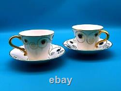 Ensemble vintage de deux tasses à thé/café et soucoupes design Jewel en porcelaine Elia