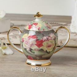 Europe Vintage Rose Bone China Café Set En Porcelaine Britannique Tea Set Pot En Céramique