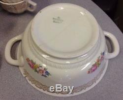 Fairbanks Ward Vintage China'sharon ' Or 22k Presque Complet Dîner Set Café