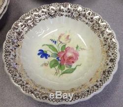 Fairbanks Ward Vintage China'sharon ' Or 22k Presque Complet Dîner Set Café