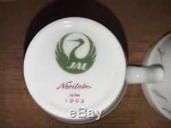 Jal Japan Airlines 12 Cup & Saucer Sets Noritake Vtg Publicité Thé Café