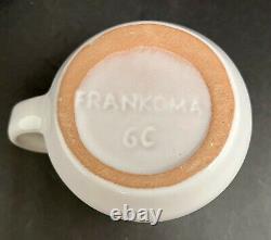 MCM Vintage Frankoma Westwind, Cup De Café Et Saucer De Sable Blanc, Lot De 7 Sets