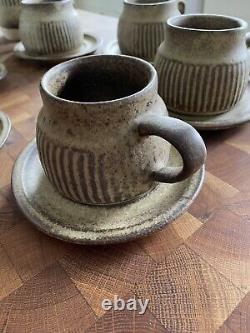 Magnifique ensemble de café/thé de 10 pièces en poterie vintage de Tremar Cornwall