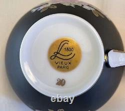 Magnifique ensemble vintage de 6 tasses / soucoupes Vieux Paris LL 1800