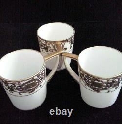 Mini Pot De Café Noritake Avec Couvercle Et 3 Plats Demitasse Cup & Saucer Set 16034 8 Pc