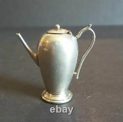Nice Vintage Anglais Sterling Silver Miniature 3-pc. Ensemble De Café / Thé