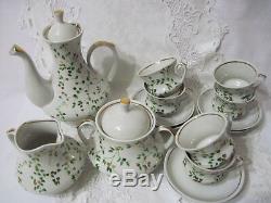 Porcelaine Russe Vintage Soviétique Café Set, Gorodnica Marque, Urss, 70 Ans. Rare