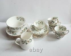 Rare Couronne 1801 Staffordshire Angleterre Ensemble de thé en porcelaine fine de 20 pièces