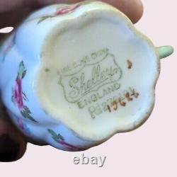 Rare Shelley China Dainty Rosebud 15426 Ensemble Café 6 X Tasses & Sous-tasses