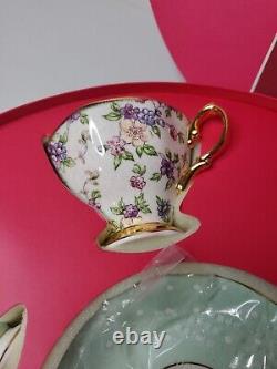 Royal Albert 100 Ans Tea Cups And Saucer Set 1900-1940 10 Pièces Polka Rose