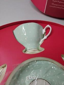 Royal Albert 100 Ans Tea Cups And Saucer Set 1900-1940 10 Pièces Polka Rose