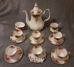 Royal Albert Old Country Roses Chine Coffee Set En Excellent État