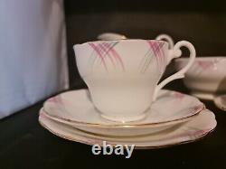 Royal Standard Bone Chine Tasses Saucers Plaques W Lait & Sugar Bowl Set Vintage
