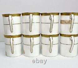 Service à café Royal Doulton ROYAL GOLD Demitasse Tasse 8 Vintage H4980 NEUF avec étiquettes
