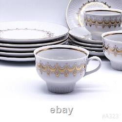 Service à café en porcelaine Vintage Henneberg fabriqué en RDA, 18 pièces.